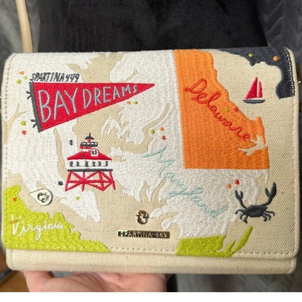 Spartina 449 Greetings From Virginia Embroidered Convertible Crossbody